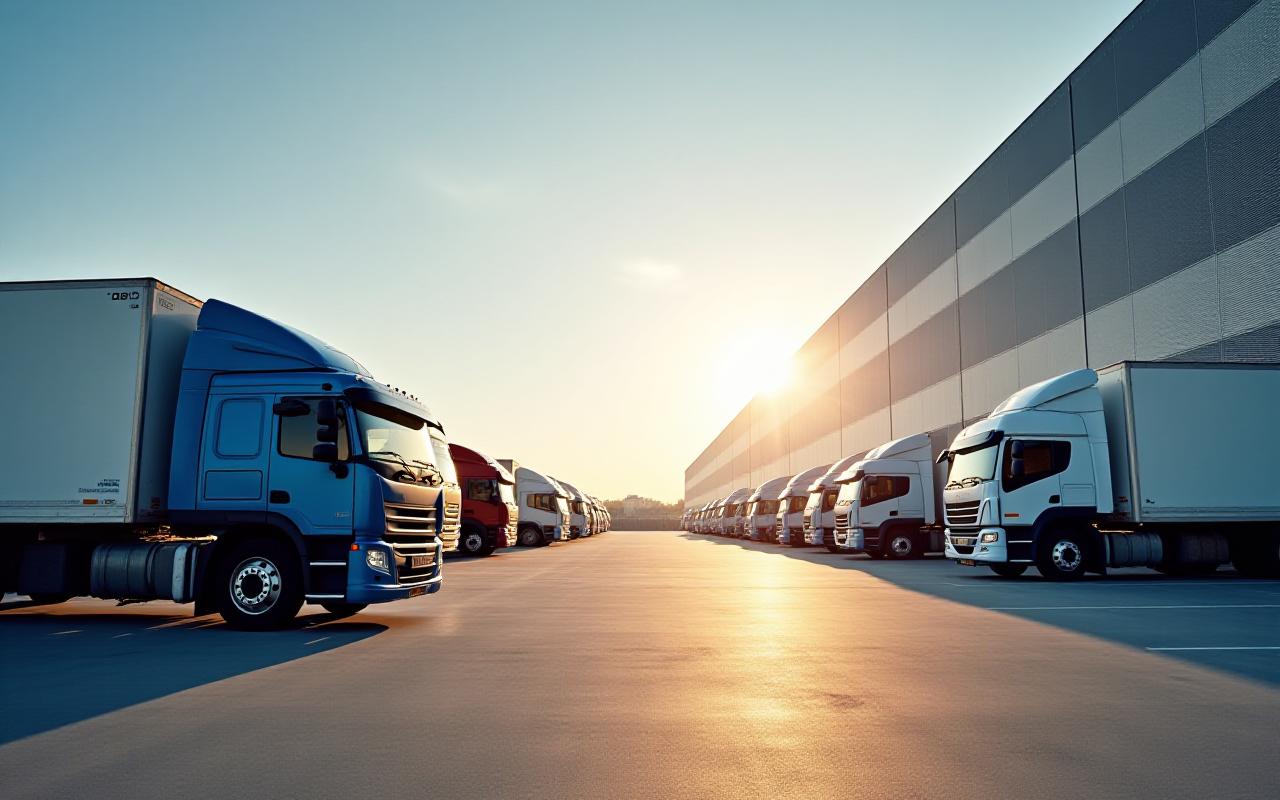 Modern logistics fleet in motion