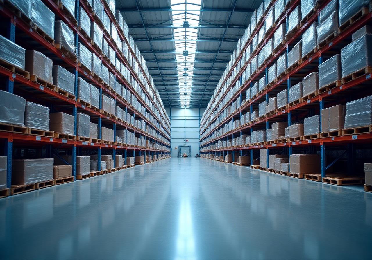 Modern logistics warehouse in Erie, PA with advanced storage racks